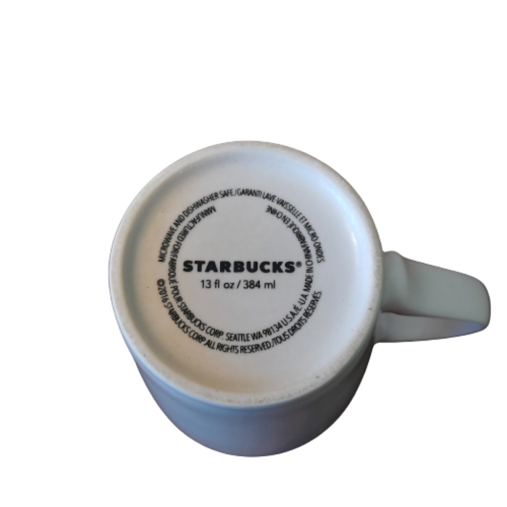 Starbucks 13 oz Mug Cup Mermaid Siren logo White ceramic 2016 Collectible - Picture 2 of 9